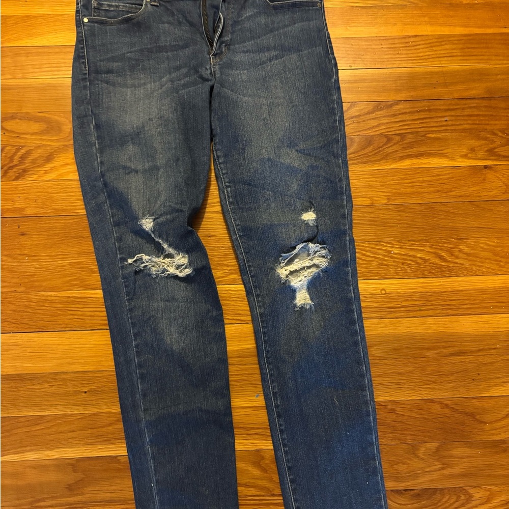 Uniqlo Ultra Stretch Jeans skinny tapered distressed